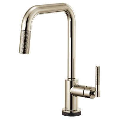 Brizo 64053LF-PN- Square Spout Pull-Down With Smarttouch, Knurled Handle | FaucetExpress.ca
