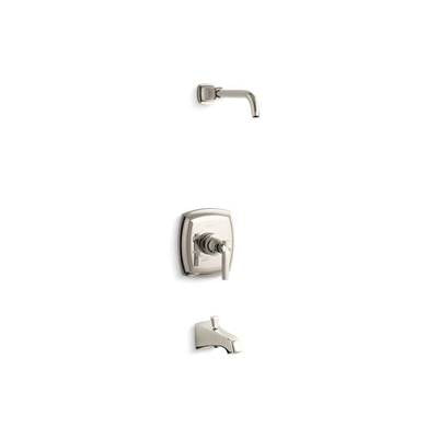Kohler TLS16225-4-SN- Margaux® Rite-Temp(R) bath and shower valve trim with lever handle and NPT spout, less showerhead | FaucetExpress.ca