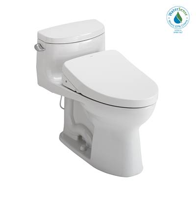 Toto MW6343056CEFG#01- Toto Washlet+ Supreme Ii One-Piece Elongated 1.28 Gpf Toilet And Washlet+ S550E Contemporary Bidet Seat Cotton White