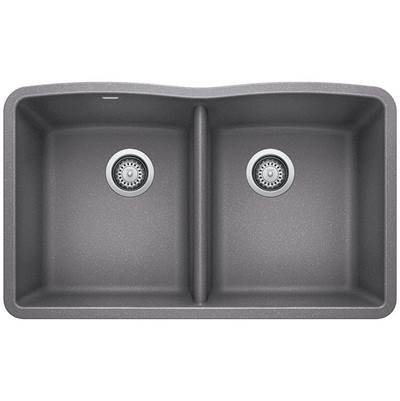 Blanco 401662- DIAMOND U 2 Undermount Sink, SILGRANIT®, Metallic Gray | FaucetExpress.ca