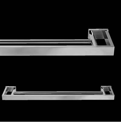 Laloo S1124D C- Steele II Extended Double Towel Bar - Chrome | FaucetExpress.ca