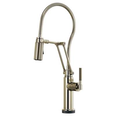 Brizo 64143LF-PN- Smarttouch Articulating Faucet With Knurled Handle And Finis