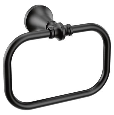 Moen YB0586BL- Colinet Matte Black Towel Ring