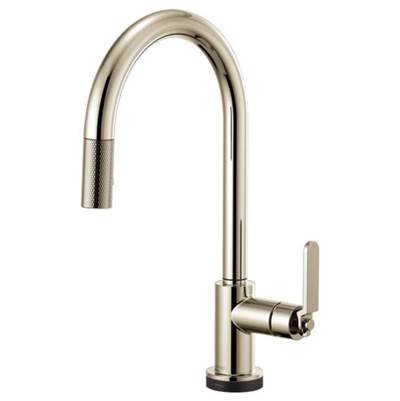 Brizo 64044LF-PN- Arc Spout Pull-Down With Smarttouch, Industrial Handle | FaucetExpress.ca