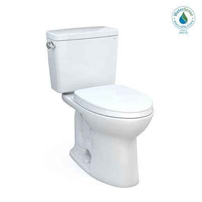 Toto MS776124CEFG#01- Toto Drake Two-Piece Elongated 1.28 Gpf Universal Height Tornado Flush Toilet With Cefiontect And Softclose Seat Washlet+ Ready Cotton White
