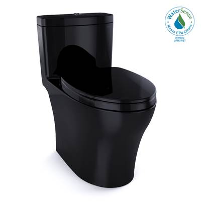 Toto MS646124CEMFN#51- Toto Aquia Iv One-Piece Elongated Dual Flush 1.28 And 0.9 Gpf Universal Height Washlet+ Ready Toilet Ebony