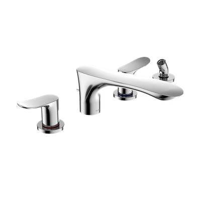 Toto TBG01202U#CP- TOTO GO Two-Handle Deck-Mount Roman Tub Filler Trim with Handshower, Polished Chrome | FaucetExpress.ca