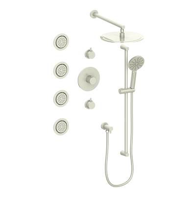 Vogt SET.WL.142.930.BN- Thermostatic Shower System with In-Wall Body Jets 3/4' Brushed Nickel