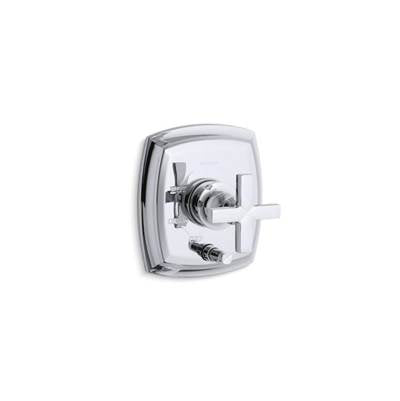 Kohler T98759-3-CP- Margaux® Rite-Temp(R) pressure-balancing valve trim with push-button diverter and cross handles, valve not included | FaucetExpress.ca