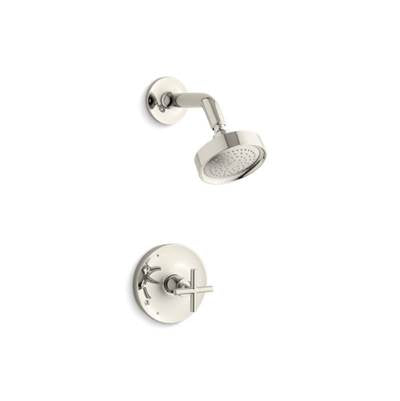 Kohler TS14422-3-SN- Purist® Rite-Temp® shower trim with cross handle and 2.5 gpm showerhead | FaucetExpress.ca