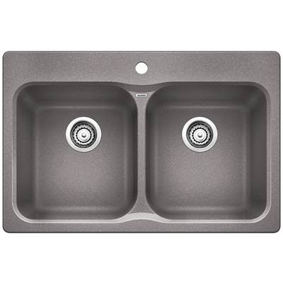 Blanco 401677- VISION 210 Drop-in Kitchen Sink, SILGRANIT®, Metallic Gray | FaucetExpress.ca