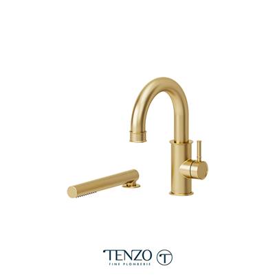 Tenzo ALY31-BG- Deck Mount 2 Pcs Tub Filler Alyss Brushed Gold