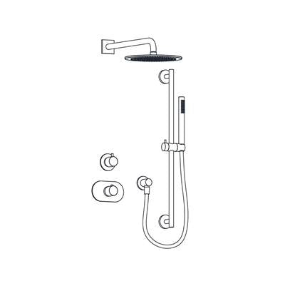 Aqualem TSKT2113-ABM- 2-Way Thermostatic Shower Kit Trim Set (R/I Valve Req.: DV3200.RI /TV3000.RI) - FaucetExpress.ca