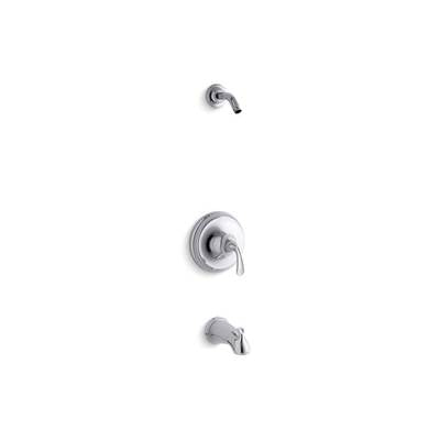 Kohler TLS10275-4-CP- Forté® Sculpted Rite-Temp(R) bath and shower valve trim with slip-fit spout, less showerhead | FaucetExpress.ca