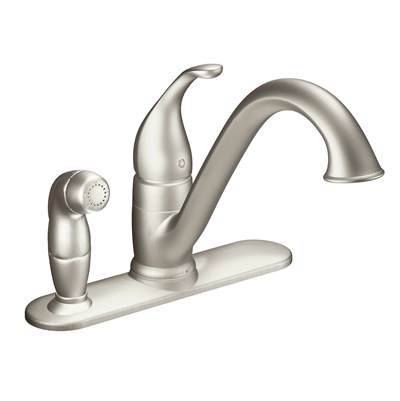 Moen 7835SRS- Camerist Single-Handle Standard Kitchen Faucet with Side Sprayer on Deck in Spot Resist Stainless