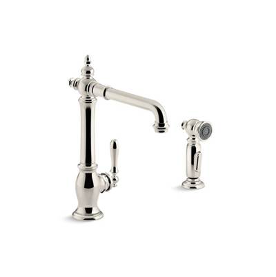 Kohler 99265-SN- Artifacts® 2-hole kitchen sink faucet with 13-1/2'' swing spout and matching finish two-function sidespray with Sweep and BerrySoft s | FaucetExpress.ca