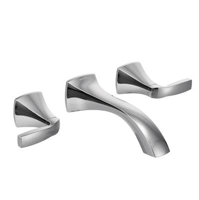 Moen T6906- Voss Wall Mount 2-Handle Low-Arc Lavatory Faucet Trim Kit in Chrome (Valve Not Included) - FaucetExpress.ca
