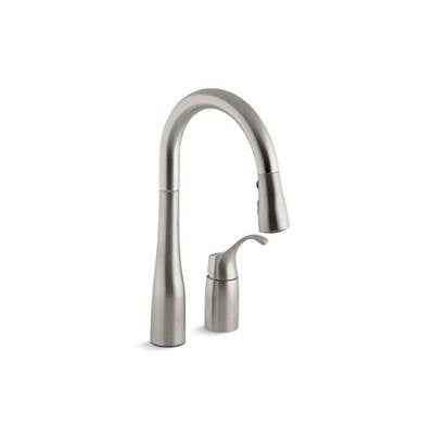 Kohler 649-VS- Simplice® two-hole kitchen sink faucet with 14-3/4'' pull-down swing spout, DockNetik magnetic docking system, and a 3-function spray | FaucetExpress.ca