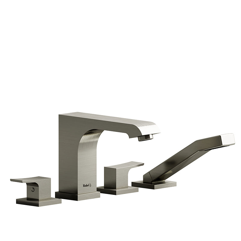 Riobel ZO12BN- 4-piece deck-mount tub filler with hand shower | FaucetExpress.ca