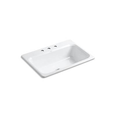 Kohler 5832-3-0- Bakersfield 31'' x 22'' x 8-5/8'' top-mount single-bowl kitchen sink with 3 faucet holes | FaucetExpress.ca