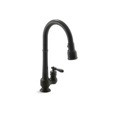 Kohler 99260-2BZ- Artifacts® single-hole kitchen sink faucet with 17-5/8'' pull-down spout, DockNetik magnetic docking system, and 3-function sprayhead | FaucetExpress.ca