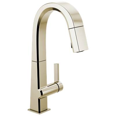 Delta 9993-PN-DST- Single Handle Pull Down Bar/Prep Faucet | FaucetExpress.ca