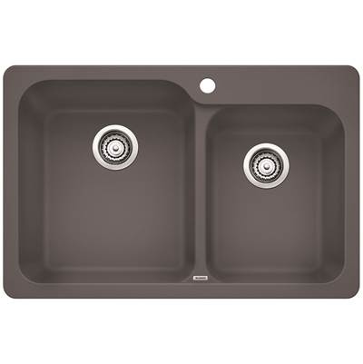 Blanco 401394- VISION 1 ¾ Drop-in Kitchen Sink, SILGRANIT®, Cinder | FaucetExpress.ca