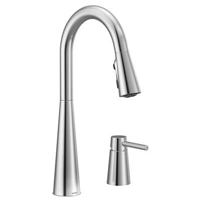 Moen 7871- Sleek Single-Handle Standard Kitchen Faucet with Side Sprayer in Chrome