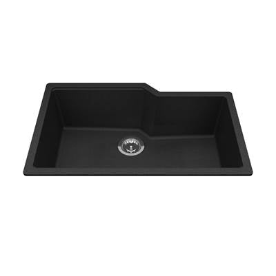 Kindred MGS2031U-9ON- Granite Series 30.69-in LR x 19.69-in FB Undermount Single Bowl Granite Kitchen Sink in Onyx