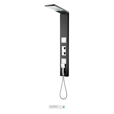 Tenzo TZST- Shower Col. Stainless Steel [Sh. Head Led 2 Jets Hand Shower] Thermo./Diverter - FaucetExpress.ca