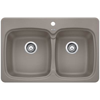 Blanco 401822- VIENNA 210 Drop-in Kitchen Sink, SILGRANIT®, Truffle | FaucetExpress.ca