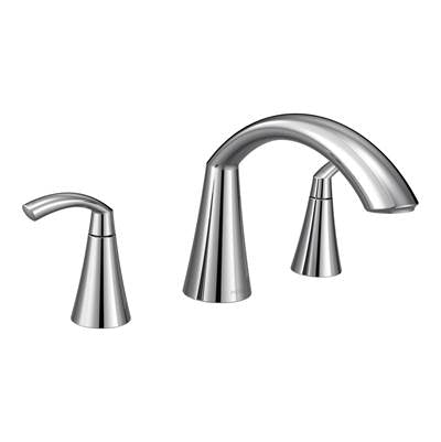 Moen T373- Glyde Double Handle Deck Mount Roman Tub Faucet