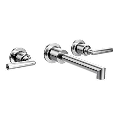 Moen TS43003- Arris Wall Mount 2-Handle Low-Arc Bathroom Faucet Trim Kit in Chrome (Valve Not Included)