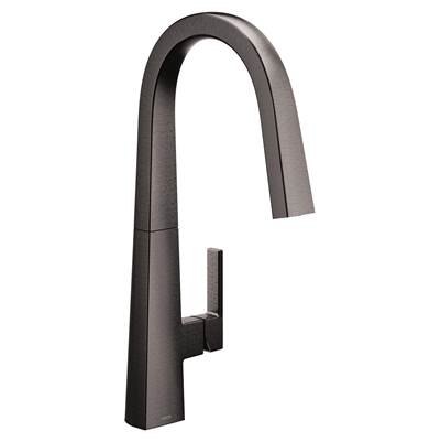 Moen S75005BLS- Nio Single-Handle Pull-Down Sprayer Kitchen Faucet with Reflex and Power Clean in Black Stainless