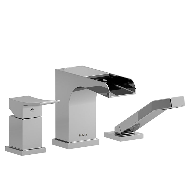 Riobel TZOOP16C- 3-piece Type P (pressure balance) deck-mount tub filler with hand shower trim | FaucetExpress.ca