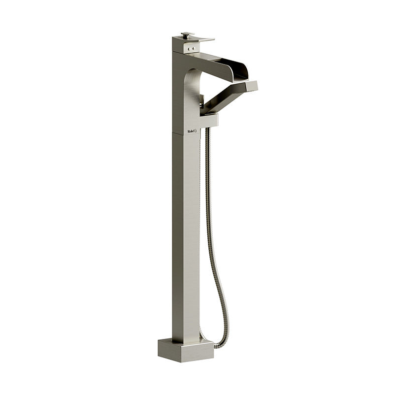 Riobel TZOOP37BN- Floor-mount Type T/P (thermostatic/pressure balance) coaxial tub filler with hand shower trim | FaucetExpress.ca