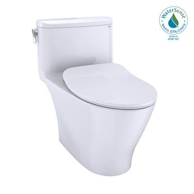 Toto MS642234CEFG#01- TOTO Nexus One-Piece Elongated 1.28 GPF Universal Height Toilet with CEFIONTECT and SS234 SoftClose Seat, WASHLET plus Ready, Cotton White | FaucetExpress.ca