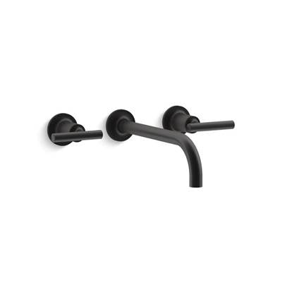 Kohler T14414-4-BL- Purist® Wall-mount bathroom sink faucet trim with 9'', 90-degree angle spout and lever handles, requires valve | FaucetExpress.ca