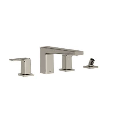 Toto TBG10202U#PN- TOTO GB Two-Handle Deck-Mount Roman Tub Filler Trim with Handshower, Polished Nickel - TBG10202U#PN | FaucetExpress.ca