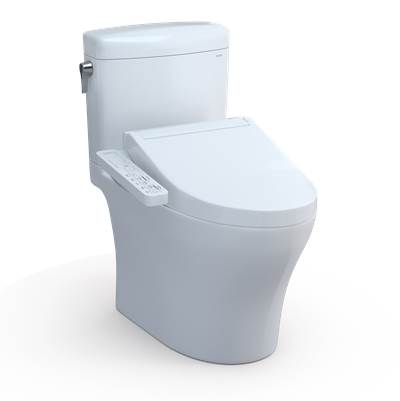 Toto MW4363074CEMFGN#01- Toto Washlet+ Aquia Iv Cube Two-Piece Elongated Dual Flush 1.28 And 0.9 Gpf Toilet With C2 Bidet Seat Cotton White