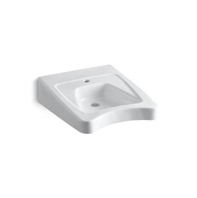 Kohler 12638-0- Morningside 20'' x 27'' wall-mount/concealed arm carrier wheelchair bathroom sink with single faucet hole | FaucetExpress.ca