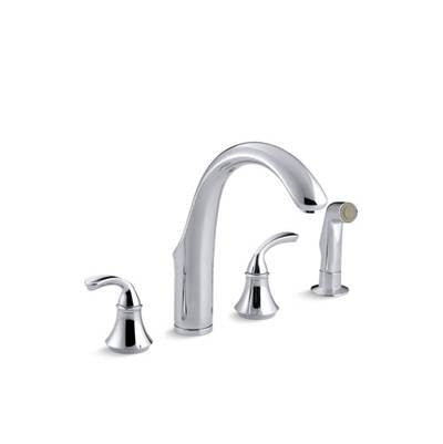 Kohler 10445-CP- Forté® 4-hole kitchen sink faucet with 7-3/4'' spout, matching finish sidespray | FaucetExpress.ca