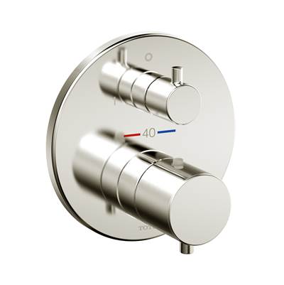 Toto TBV01408U#BN- Thermo 2Way Div Valve,G,Round Brushed Nickel W/ Shut Off | FaucetExpress.ca