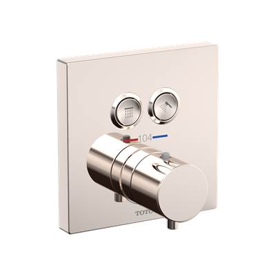 Toto TBV02406U#PN- Thermo 2Way Push Button Valve Polished Nickel W/ Shut Off | FaucetExpress.ca