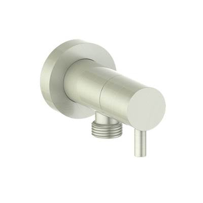 Vogt EC.02.02.BN- Round Brass Elbow Connector with Shut-Off Brushed Nickel