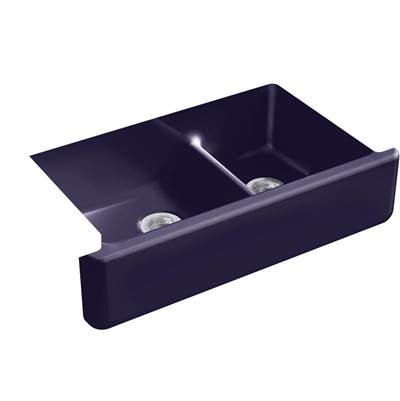 Kohler 6427-DGB- Whitehaven® 35-11/16'' x 21-9/16'' x 9-5/8'' Smart Divide® undermount double-bowl large/medium farmhouse kitchen sink | FaucetExpress.ca