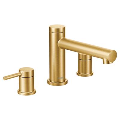 Moen T393BG- Align 2-Handle Deck Mount Roman Tub Faucet Trim Kit in Brushed Gold (Valve Not Included)