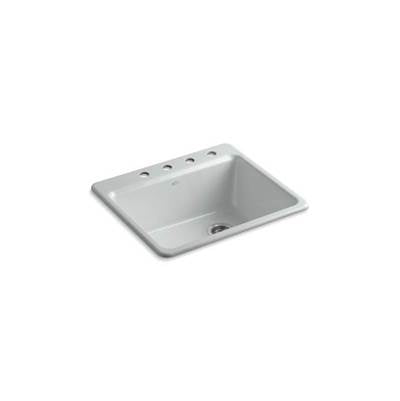 Kohler 5872-4A1-95- Riverby® 25'' x 22'' x 9-5/8''top-mount single-bowl kitchen sink with bottom sink rack | FaucetExpress.ca