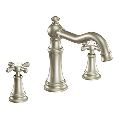 Moen TS22101BN- Weymouth 2-Handle Deck-Mount High-Arc Roman Tub Faucet Trim Kit in Brushed Nickel (Valve Not Included)