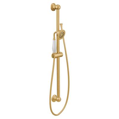 Moen S12107EPBG- Weymouth Eco-Performance 1-Spray 3 in. Handshower with Slide Bar in Brushed Gold